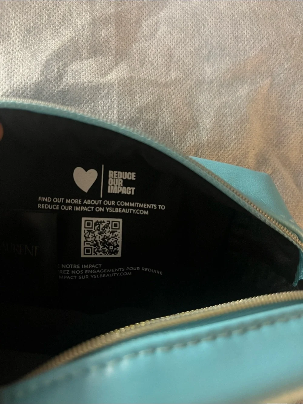 Yves Saint Laurent Ombre Pastel Pink and Blue Cosmetic Pouch